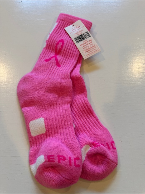 Epic sports Other - NWT Kids Pink Awareness Crew Socks with Ribbon Detail - size small